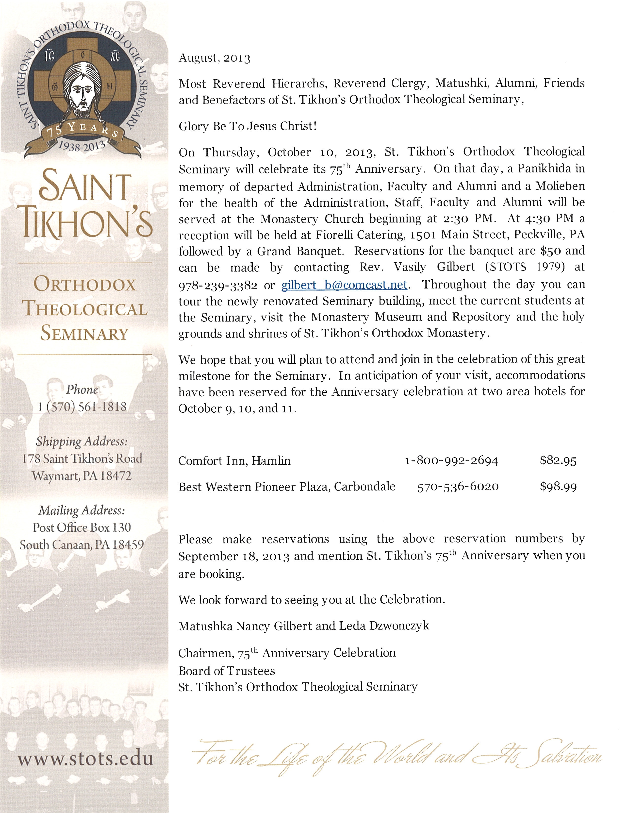Board of Trustees Cordially Invites All to Attend Historic Event