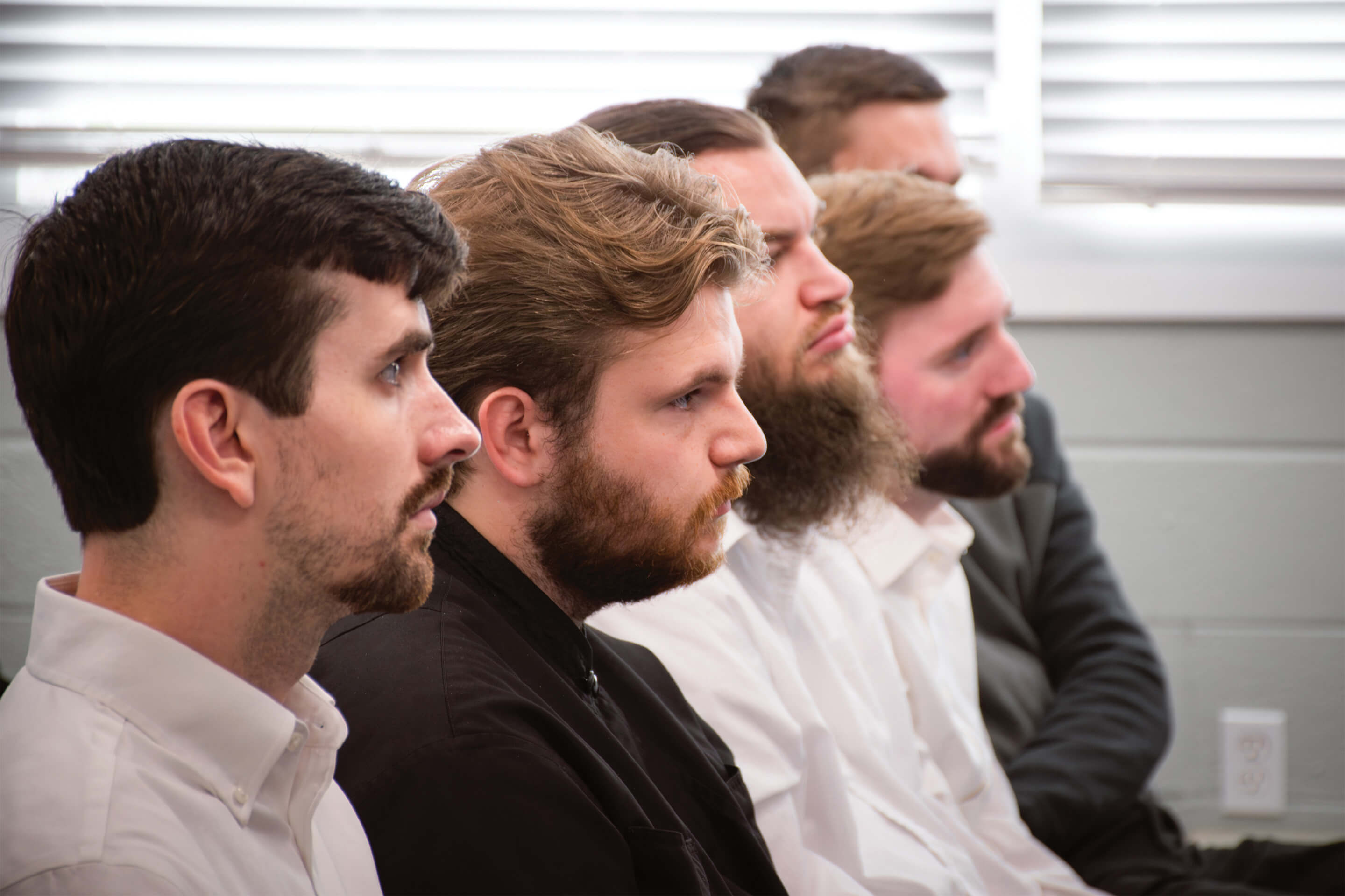 St. Tikhon's Seminary Community seminarians sitting together in orientation.