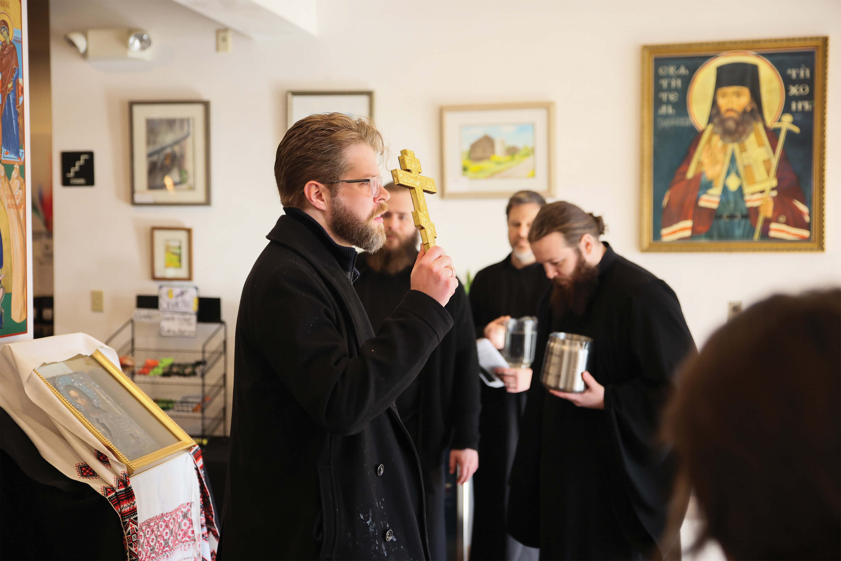 St. Tikhon's Seminary Community seminarians blessing the institution.
