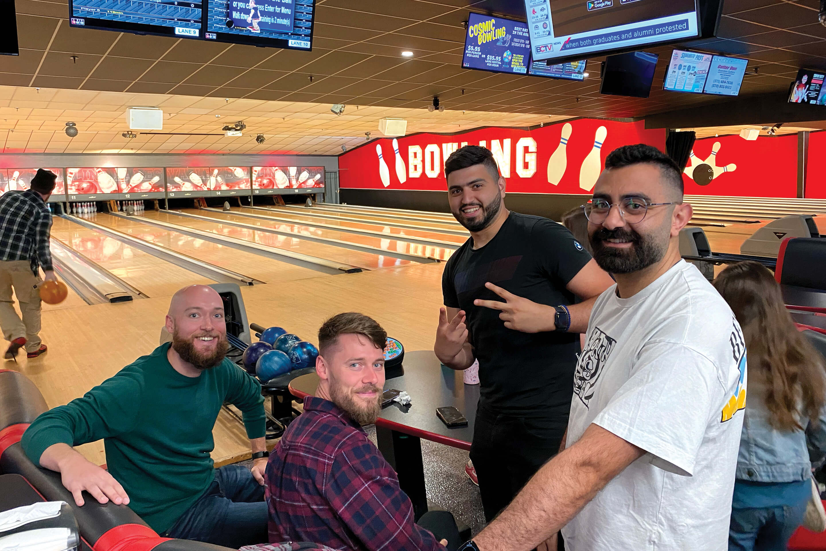St. Tikhon's Seminary Community seminarians enjoying bowling night.