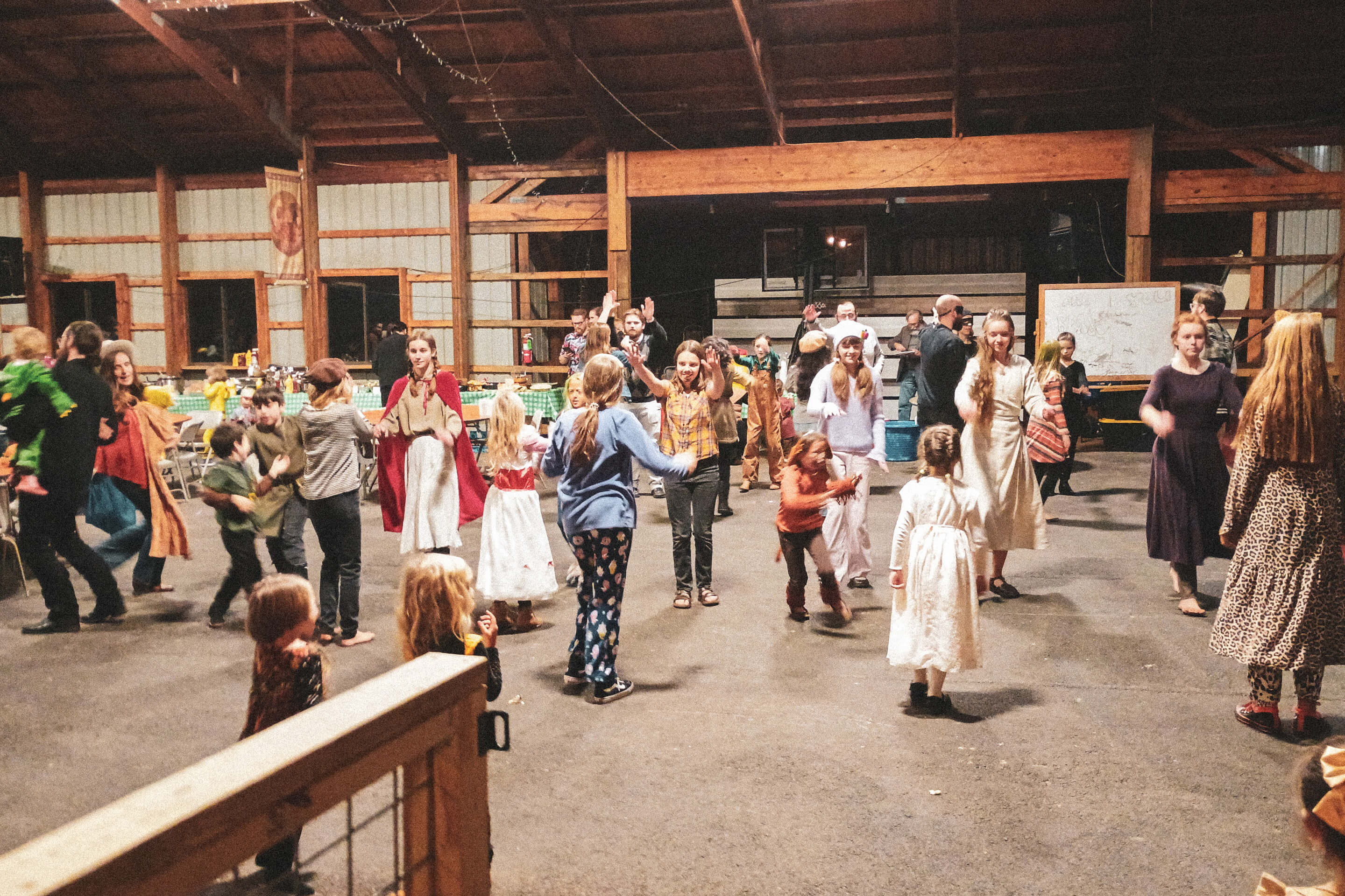 St. Tikhon's Seminary Community seminary children dancing at the yearly fall festival.