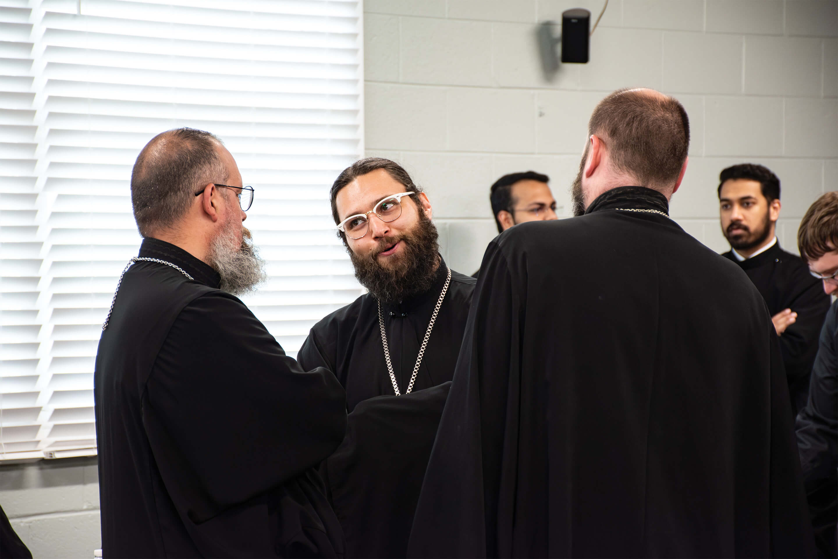 St. Tikhon's Seminary Community seminarians talking together.