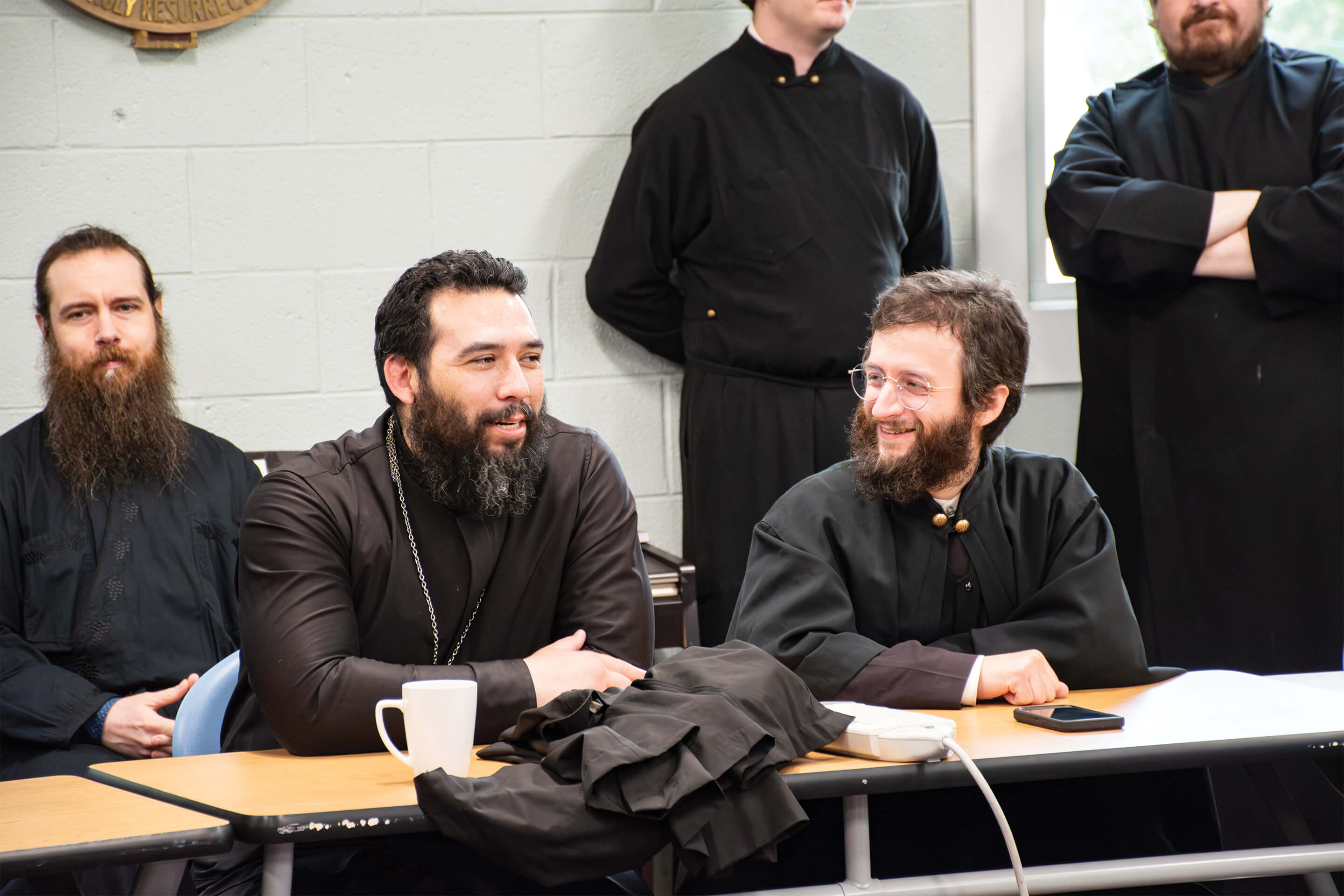 St. Tikhon's Seminary Community seminarians in discussion.