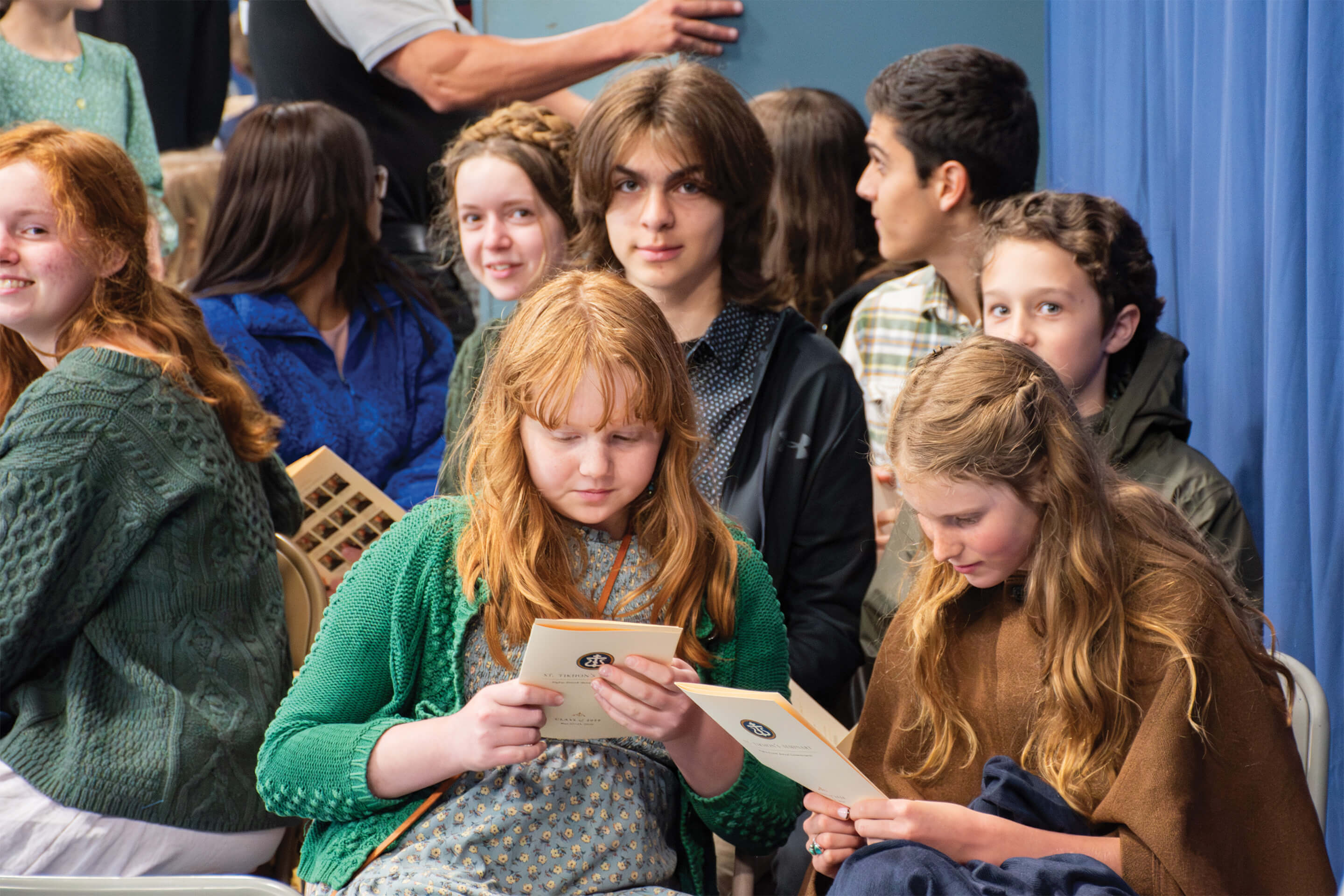 St. Tikhon's Seminary Community seminary teenagers visiting together.