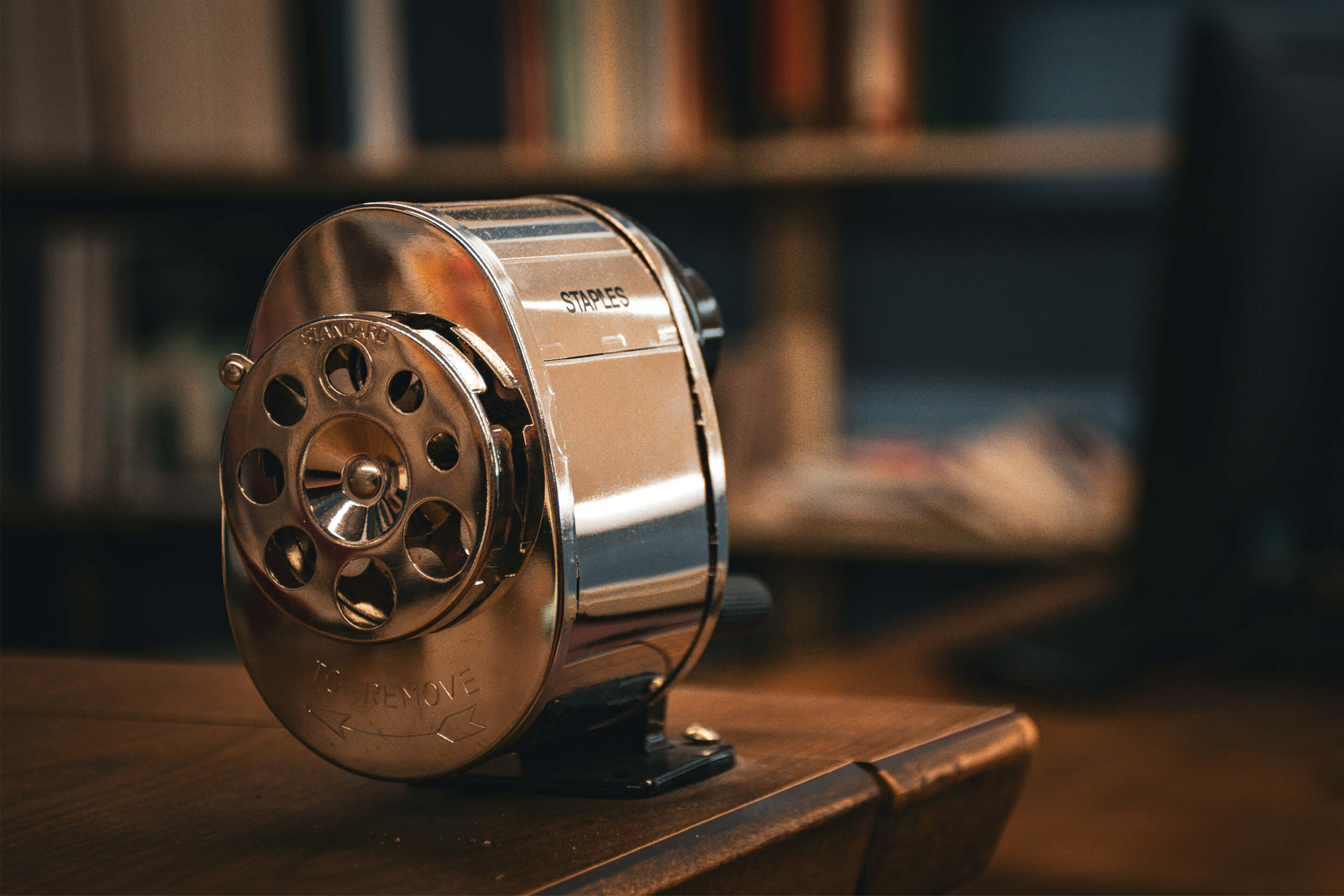 St. Tikhon's Seminary Student Concerns pencil sharpener in library.