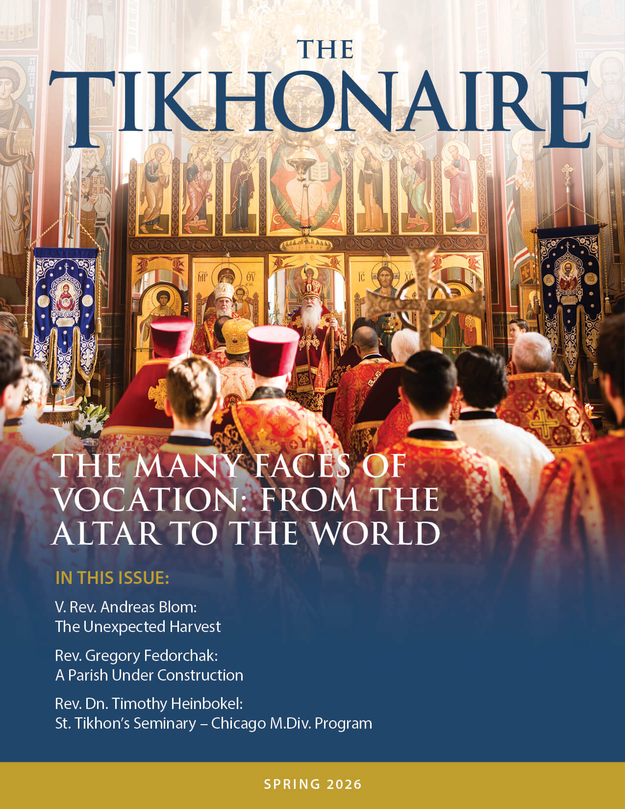 St. Tikhon's Seminary News & Media The Tikhonaire spring 2026 clergy facing the altar and Metropolitan Tikhon. 