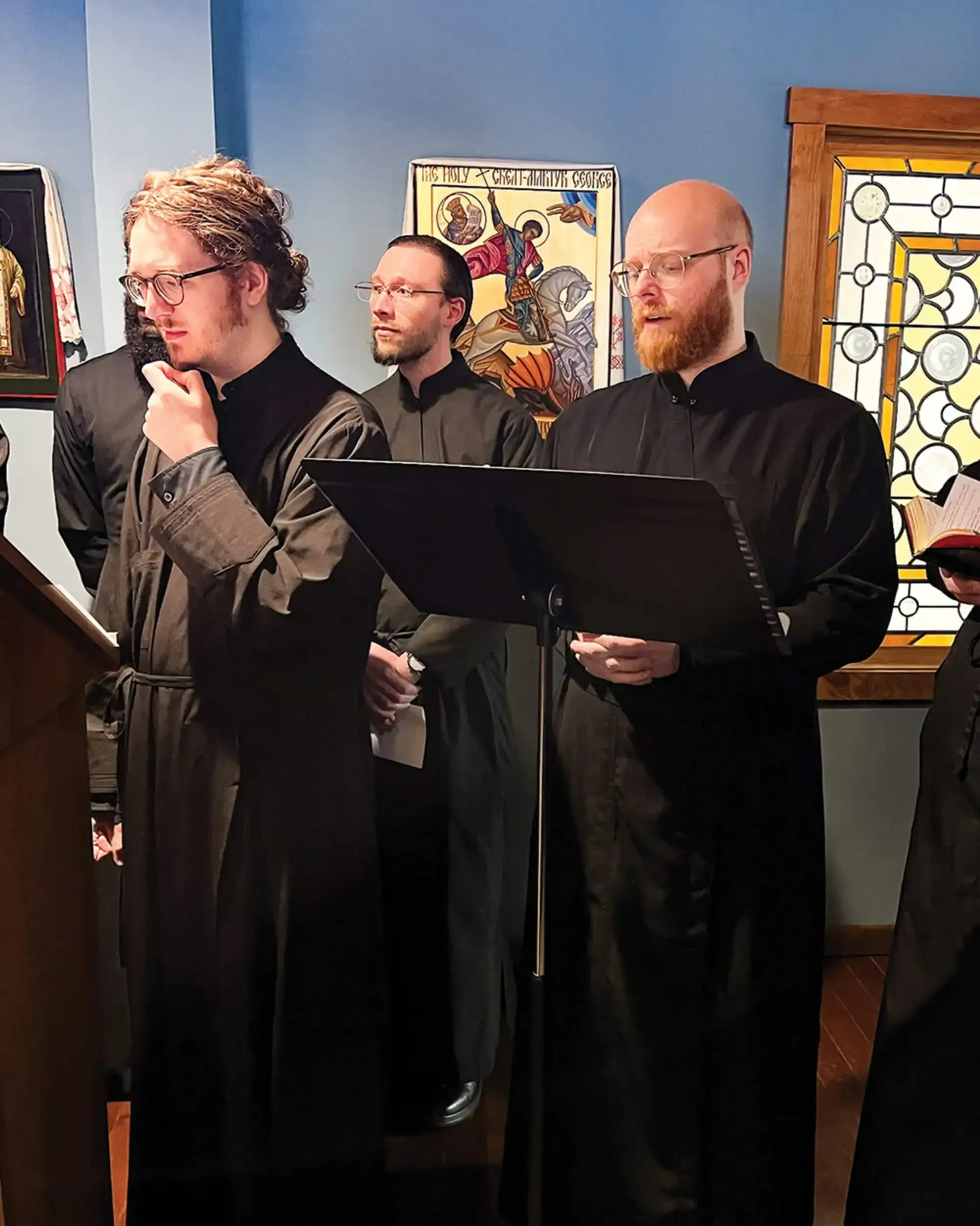 St. Tikhon's Seminary Stories John Barrett singing with the mission choir.