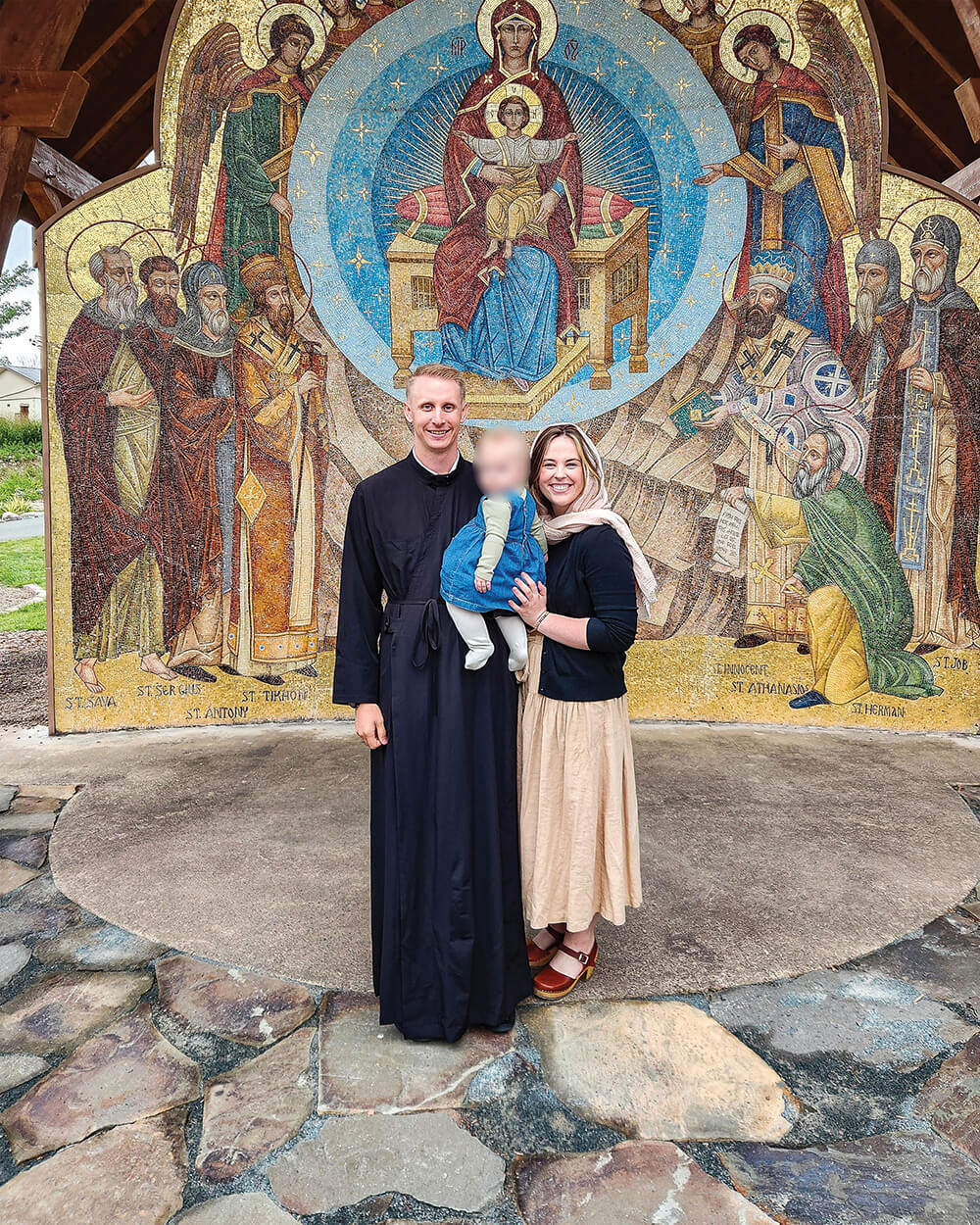 St. Tikhon's Seminary News & Media Stories seminarian Andrew Benton, wife, and baby.