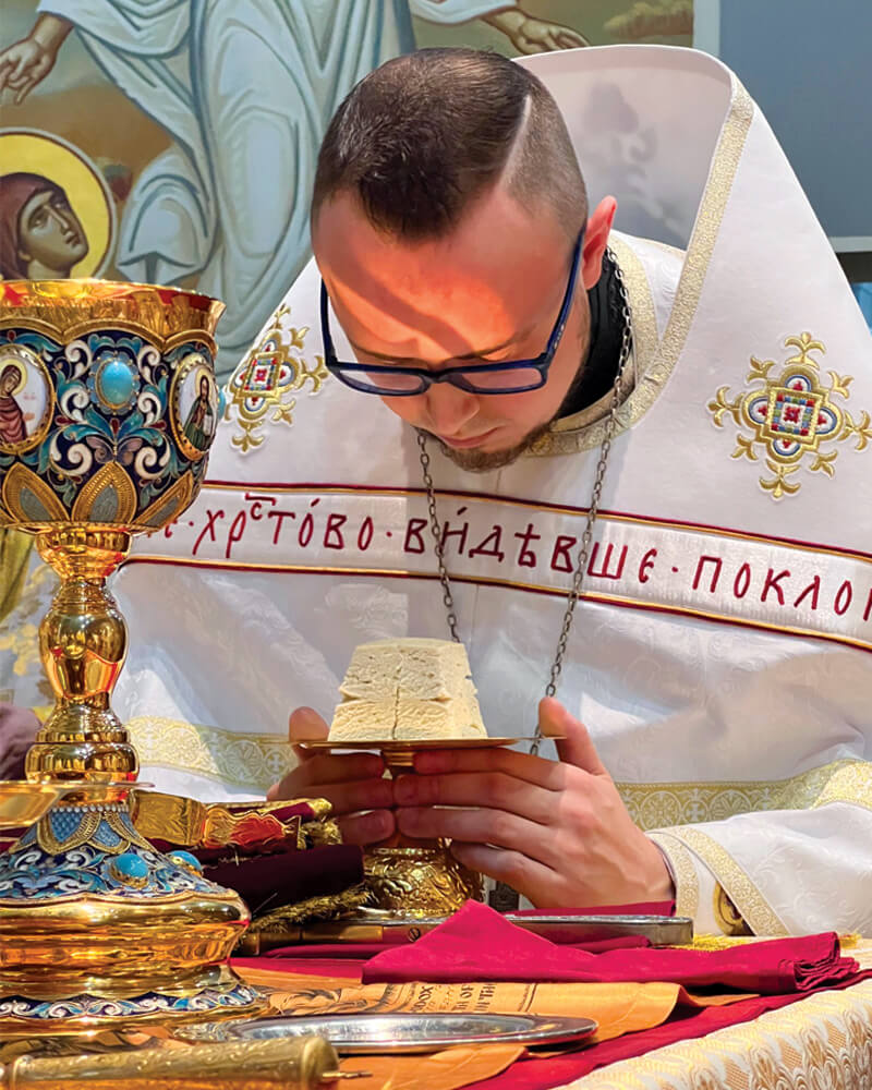 St. Tikhon's seminarian serving at the altar