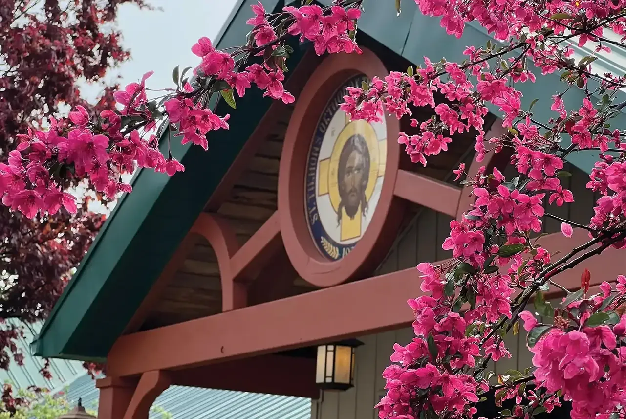 St. Tikhon's Seminary Give administration building entrance in spring