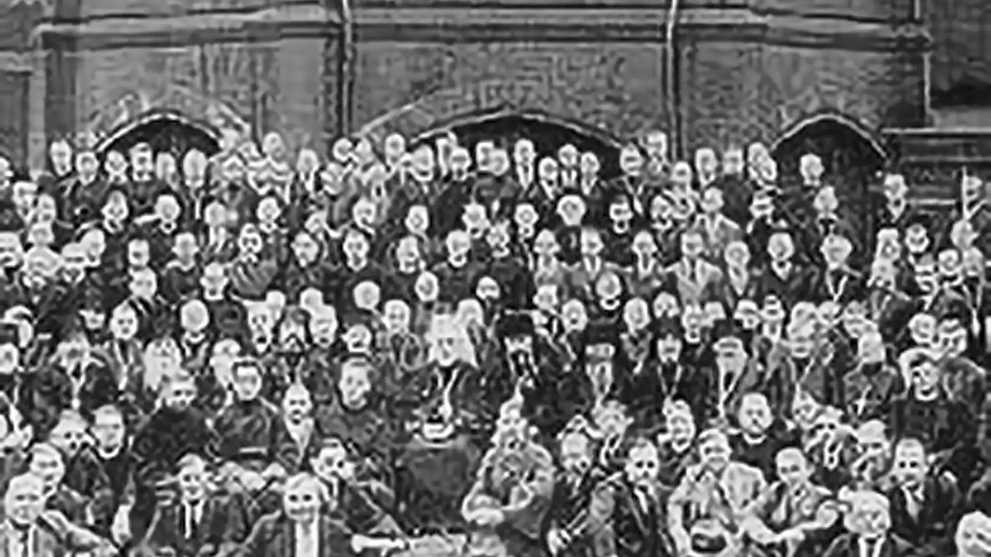 An old group photo of the 6th All-American Sobor in 1938.